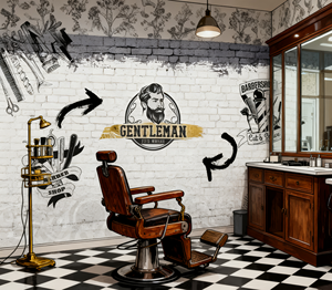 Papel Tapiz Moderno Personalizado de Terciopelo Xuan Antiestático, Antimoho y Resistente a la Humedad, Diseño de Ladrillo, para Barbería, Entretenimiento y Hogar - Product Image 3