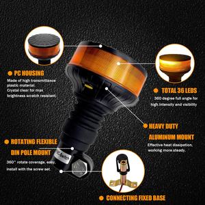 Высококачественный светодиодный стробоскоп-фонарь (амберный) ECE R65 IP65, низкопрофильный, для аварийных ситуаций - Product Image 2