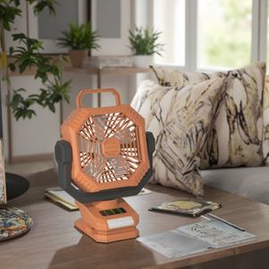 Ventilateur électrique portable et mains-libres dernière génération avec lumière LED, design sans fil multifonctionnel pour le camping en extérieur et l'usage domestique - Product Image 4
