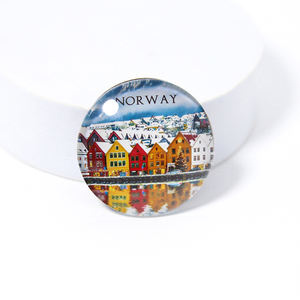 Imanes de Refrigerador Personalizados al por Mayor, Diseño de Ciudad Turística, Recuerdo, Imanes Redondos de Cristal para Refrigerador - Product Image 2
