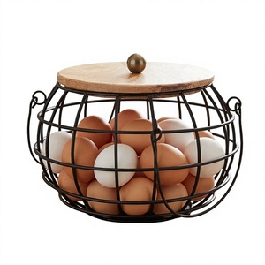 Cesta para Huevos de Alambre Metálico Estilo Rústico con Asa Ajustable, Ecológica, Tamaños S/M/L, Organizador Decorativo para Cocina - Product Image 4