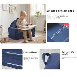 Canapé-lit pliant 2-en-1 en mousse pour bébé, <span class=keywords><strong>convertible</strong></span> en <span class=keywords><strong>fauteuil</strong></span> compressé, idéal pour jouer et lire, pour tout-petits - Product Image 4