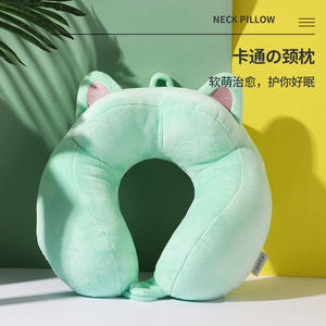 ท็อปเตอร์ ยู-เชฟ น็อค พิลโลว์ 28x26x14 ซม. หมอนรองคอแบบพกพาสำหรับเดินทาง ดีไซน์หูแมว สีพื้น วัสดุโพลีเอสเตอร์ - Product Image 4