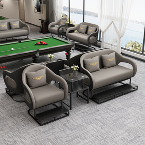 Canapé et fauteuil de billard en cuir, mousse à densité moyenne, durable, résistant à l'eau, usage commercial et bureautique - Product Image 4