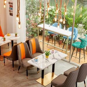 Basit satış Modern ışık lüks deri demir katı ahşap dayanıklı ticari yemek restoran masa sandalye seti arkalığı Jiangxi - Product Image 2