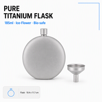 Gourde en titane pur, forme de fleur de glace, mini, portable, hermétique, pour le camping en plein air, équipement de camping, matériel de randonnée