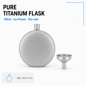 Gourde en titane pur, forme de fleur de glace, mini, portable, hermétique, pour le camping en plein air, équipement de camping, matériel de randonnée - Product Image 1