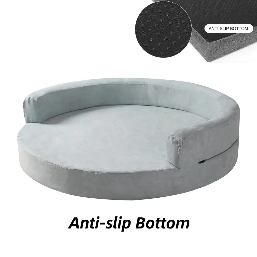 Letto per cani in Memory Foam ortopedico grande letto per cuccioli di lusso rotondo impermeabile e lavabile