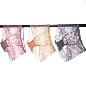 2023 femme <span class=keywords><strong>sans</strong></span> <span class=keywords><strong>couture</strong></span> dentelle sous-vêtements mi-taille culotte florale dos avec dentelle bref sous-vêtement <span class=keywords><strong>sans</strong></span> trace femmes glace soie culotte - Product Image 5