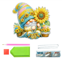 Pendentif Gnome en Peinture Diamant 3D, Broderie Diamant en Cristal, Décoration de Bureau, Tableau d'Art en Gros