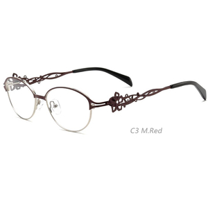 新しいメガネフレーム女性用メガネ金属金眼鏡反射防止クリアレンズ処方眼鏡 - Product Image 4
