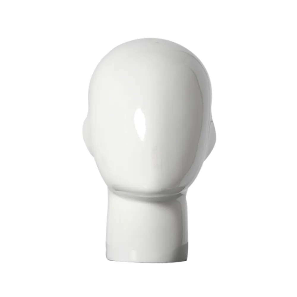 Asian Glossy White Abstract Male Torso Fiberglass Mannequin Head