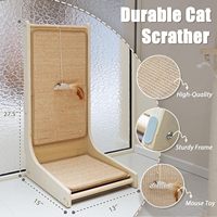 Griffoir pour chat en bambou/bois en forme de L, moderne et luxueux, protège les meubles, jouet pour chat à poser au sol pour les besoins de griffonnage des félins