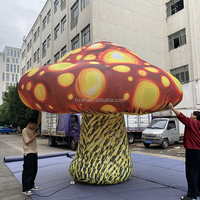 Champignon gonflable géant avec lumière LED, en tissu Oxford, ventilateur intégré, décoration artificielle 3D