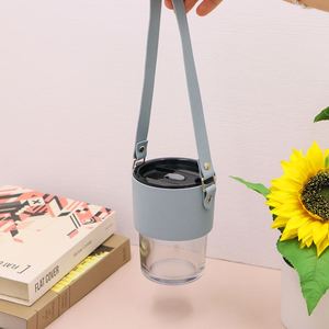 Porte-boissons avec sangle de transport en cuir PU, porte-café, housse de protection pour tasse à thé - Product Image 1