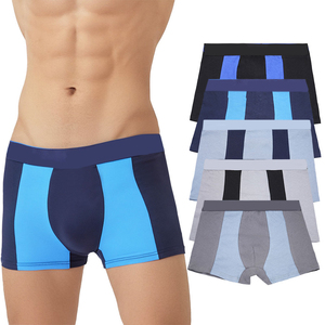 Calzoncillos bóxer para hombre CELINNE, con bloques de color y rayas, de tiro medio, transpirables, de algodón y elastano, ropa interior masculina - Product Image 1