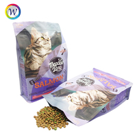 Sac d'emballage en plastique pour aliments pour animaux de compagnie à fond plat imprimé personnalisé en feuille laminée debout