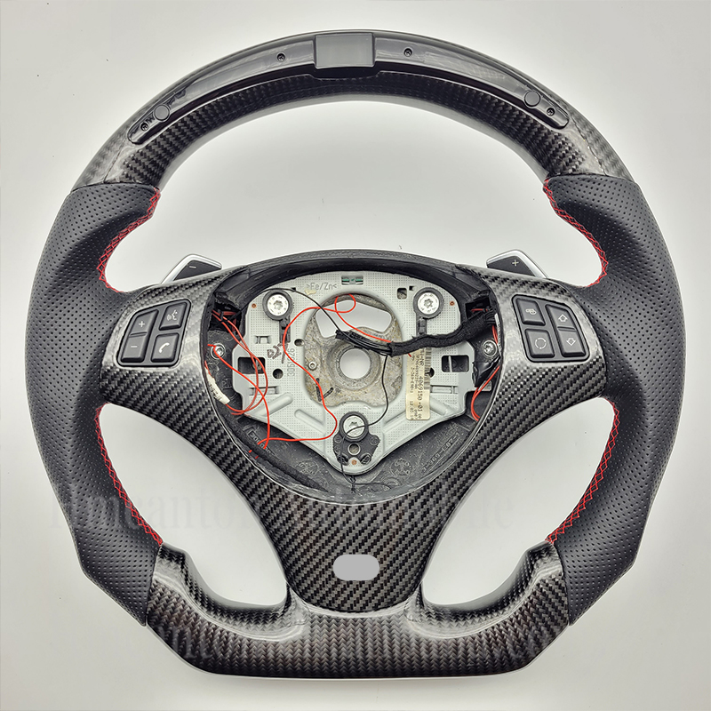 Perforated+leather+carbon fiber+LED+red stitching