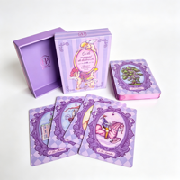 Cartes de tarot éducatives portables personnalisées en gros, écologiques, violettes, avec manuel d'utilisation, pour usage familial, noir et or