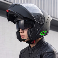 Casque de moto personnalisé en gros avec Bluetooth, visière double, certifié DOT, doublure en coton, casques de motocross