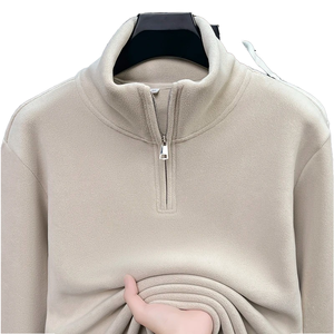 Veste polaire pour homme personnalisable, col montant, fermeture éclair, épaisse, chaude, décontractée, vêtements d'extérieur d'hiver, prix bas - Product Image 2