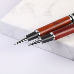 Bolígrafo de Regalo Publicitario Retro Creativo, Bolígrafo de Gel de Madera Maciza con Tacto Pesado, Diseño Orb Sandalwood Metal, Logotipo Impreso para Promociones - Product Image 3