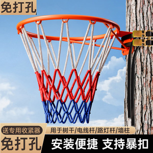 Panier de <span class=keywords><strong>basket</strong></span> mural multi-surfaces, portable, pour extérieur et intérieur, sans perçage, pour adultes et enfants, avec filet de <span class=keywords><strong>basket</strong></span> standard et compact - Product Image 4