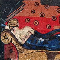 Mosaïque de carreaux découpés à la main pour la décoration intérieure, art mural en pierre