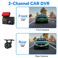 Caméra de tableau de bord 4K à double objectif, enregistreur vidéo avant/arrière pour voiture, GPS WiFi, écran IPS 3'', boîte noire de voiture, vision nocturne, enregistrement en boucle, capteur G