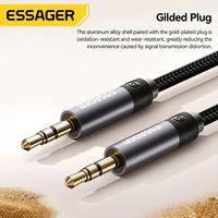 Cable de Audio Essager ES-YP26 Plug and Play Hifi Gold de 3.5 mm Macho a Macho para Micrófono, Altavoz, Coche, Conector Auxiliar de 3.5 mm para Teléfono y Auriculares