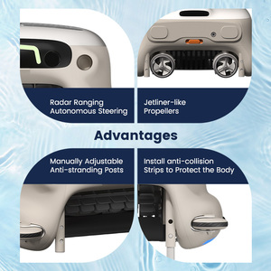 سلة مقشدة ذكية آلية تعمل بالمسبح تعمل بآلية لاسلكية مع فراغ تلقائي لتجمع السباحة - Product Image 3