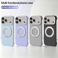 Étui magnétique antichoc en cuir PU Minibook avec charge sans fil et cadre d'appareil photo pour 15/16/17/18 Pro Max