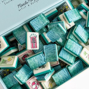 Jeu de tuiles de Mahjong en résine acrylique à 3 couches, thème Vague Océanique Côte d'Émeraude, personnalisé pour les soirées de jeu, idéal pour les vacances à la Floride - Product Image 2