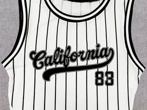 Maillot de basketball personnalisé pour bébé, coupe oversize vintage et carrée, à rayures, en maille, court, pour le jour du match, cadeau, pour les supporters - Product Image 2