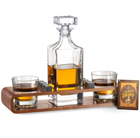 Ensemble de verres à whisky en cristal avec support en bois, style old fashioned, capacité 150ml/250ml/350ml, 2 verres, pierres à whisky en granit