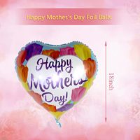 Joyeuse fête des mères Ballons en feuille colorés en forme de cœur Je t'aime maman 18 pouces Fête des mères Grand-mère Anniversaire Décoration de fête