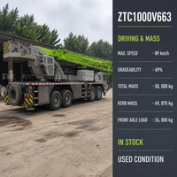 Grue sur camion d'occasion Premium 100 tonnes ZTC1000V663 en stock pour levage d'infrastructure, de structures en acier et d'énergie