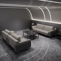 Ensemble de canapés de bureau modernes en cuir, avec structure métallique, design durable, idéal pour les hôtels et les espaces commerciaux – Vente chaude