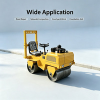 Compacteur de jardin et de tranchées TT-850-A, petit rouleau vibratoire à double tambour autoporté