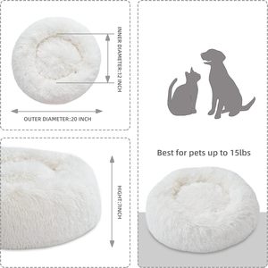 Lit pour chien en fausse fourrure lavable super doux et confortable pour grand chien, lit rond en peluche moelleux personnalisé - Product Image 4