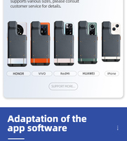 Escáner de código de barras QR 2D Android de larga distancia Lector de clip trasero para teléfono inteligente PDA resistente Stock disponible