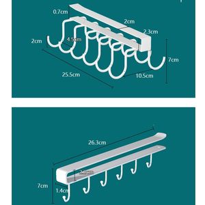 Étagère de rangement en métal à 12 crochets armoire armoire de salle de bain organisateur de <span class=keywords><strong>cuisine</strong></span> support suspendu en métal sous les étagères tasse cintre - Product Image 5