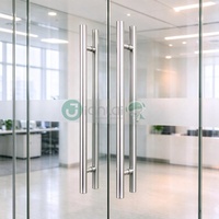 Poignée de porte vitrée double face en acier inoxydable pour cloison en verre commerciale