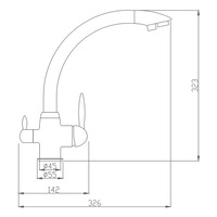 Robinet de cuisine chromé en laiton haut de gamme avec mitigeur de cuisine pour canalisation d'eau pure