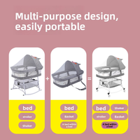 Lit de bébé à bascule Aby Bassinet Trolley, berceau amovible pour nouveau-né, lit portable pour nourrisson, moustiquaire respirante en coton, 25 kg