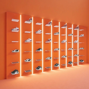 Bán sắt đen Sneakers hiển thị đứng Wall-Mount giày đứng slatwall kệ giày tường hiển thị Sneaker chủ - Product Image 6