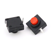 Interrupteur à bouton-poussoir verrouillable 12x12mm, 2 broches, montage sur circuit imprimé, auto-bloquant ON-OFF, mini-interrupteur pour lampe torche
