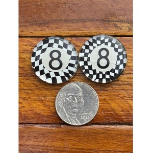 Checkerboard Print 8 Ball Round Doublet Cabochon Loose Gemstones For Jewelry Making Artisan <b>Crafting</b> Unique Designer Beading - Product Image 1
