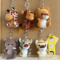 Peluches d'éléphants en coton PP ultra doux, souvenirs et porte-clés sur le thème du zoo, accessoires de sac à dos apaisants, vente en gros