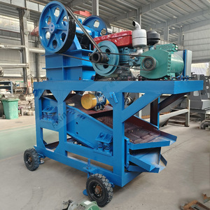 Trituradora de Mandíbulas Portátil para Desechos de Construcción, Máquina Trituradora de Roca con Capacidad de 15t/h, Equipo Industrial para Fabricación de Arena, Color Azul - Product Image 2